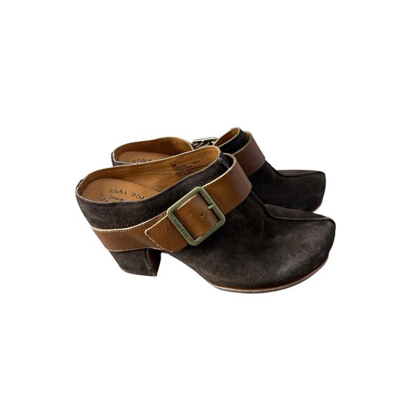 Womens Retro Clogs Kork-Ease Brown Suede “Shanaya Mules” size 9M Sundance - Picture 1 of 6